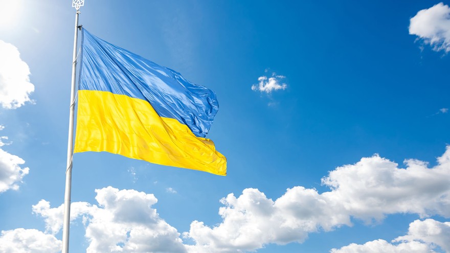 Ukraine Flagge Eier Exporte
